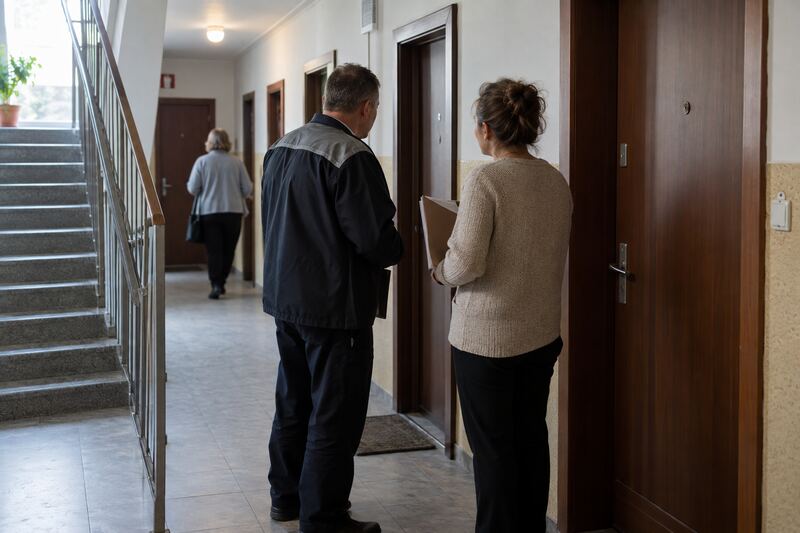 Rozmowa lokatora z zarządcą budynku o problemie pluskiew